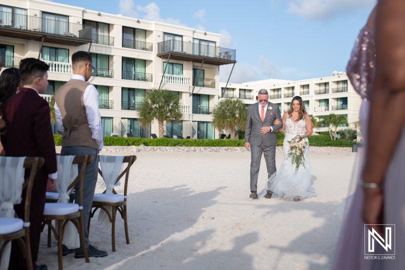 Bride walking down the isle