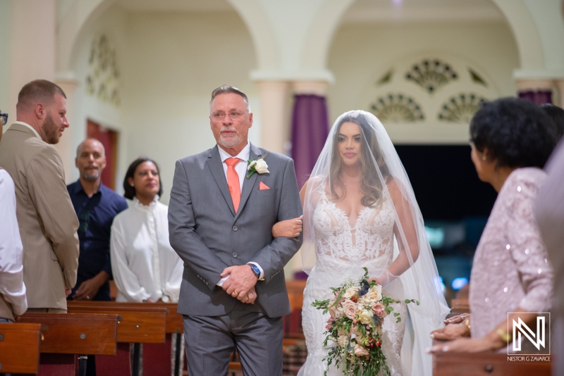 Bride walking down the isle
