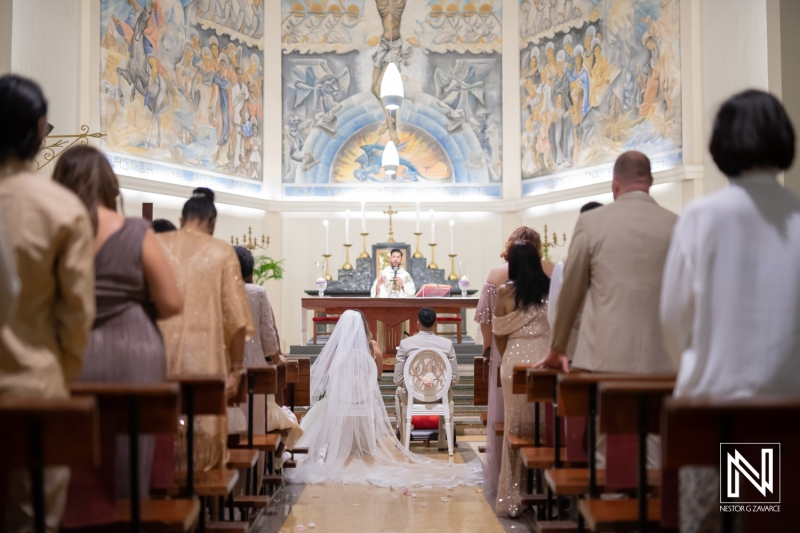 Bride and groom at the church ceremony
