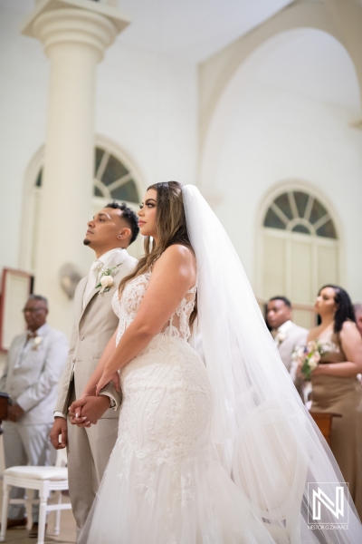 Bride and groom at the church ceremony
