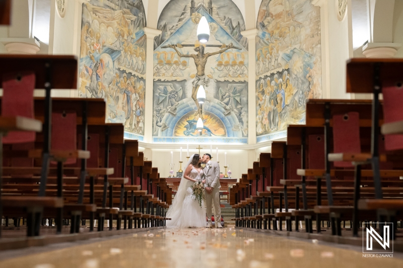 Bride and groom at the church ceremony
