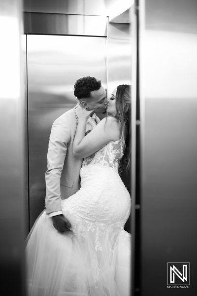 Creative photo session at the lift