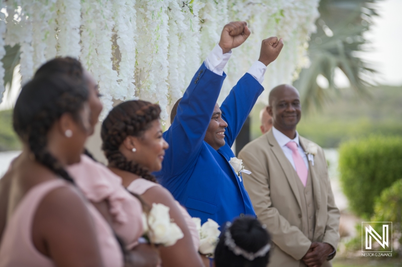 Groom's happy expression