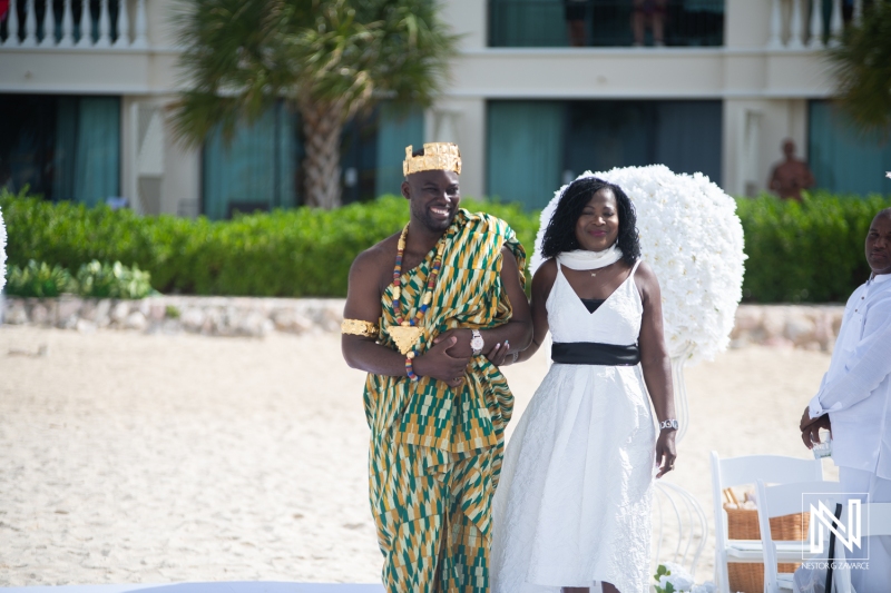 Groom walking down the isle