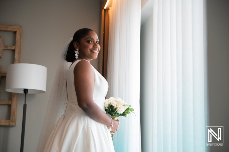 Bride next to the window