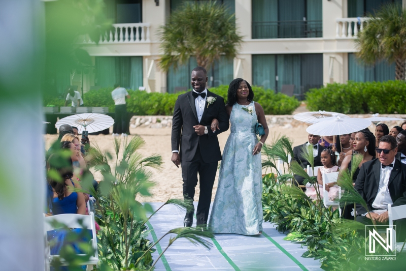 Groom walking down the isle