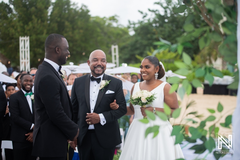 Bride and groom first look