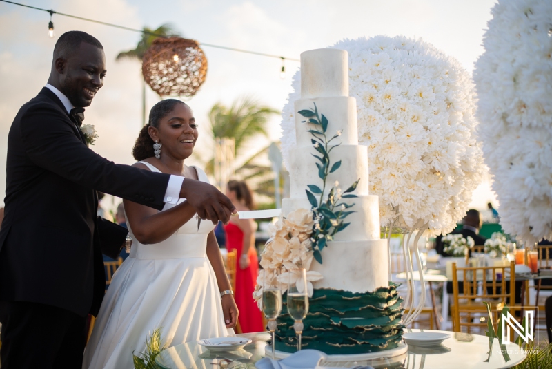 Cutting the wedding cake