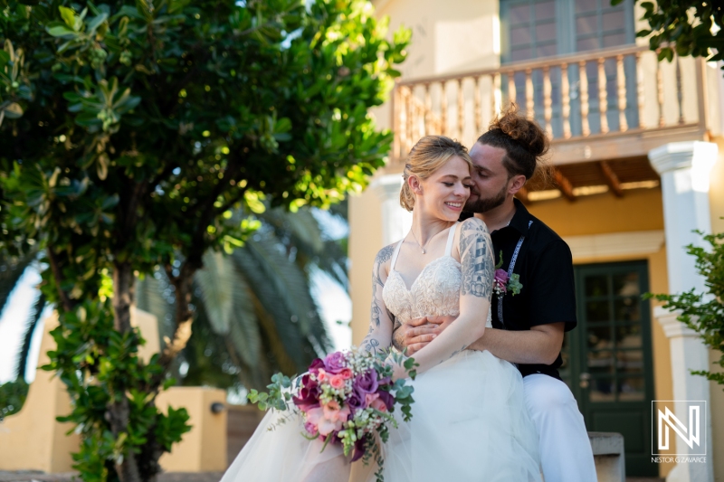 Bride and groom photoshoot session at Avila Beach Hotel