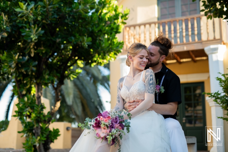 Bride and groom photoshoot session at Avila Beach Hotel