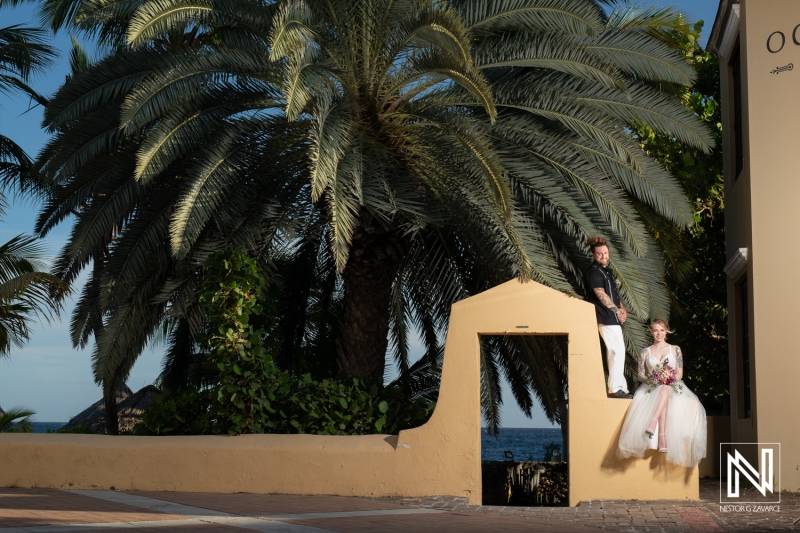 Bride and groom photoshoot session at Avila Beach Hotel