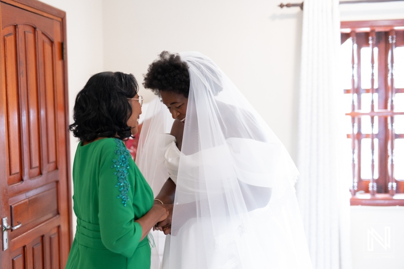 Bride getting ready