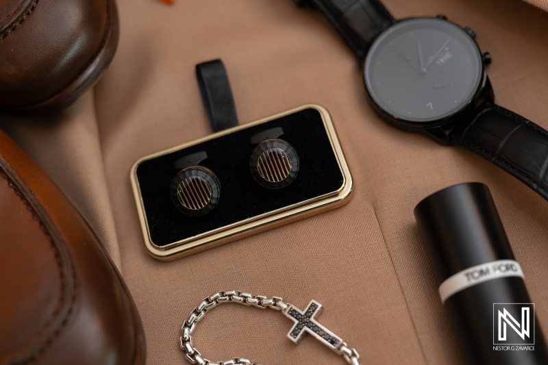 Wedding accessories displayed elegantly for a destination wedding at Avila Beach Hotel in Curacao