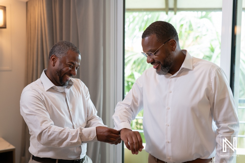 Excitement and bonding before a wedding at avila beach hotel in curacao