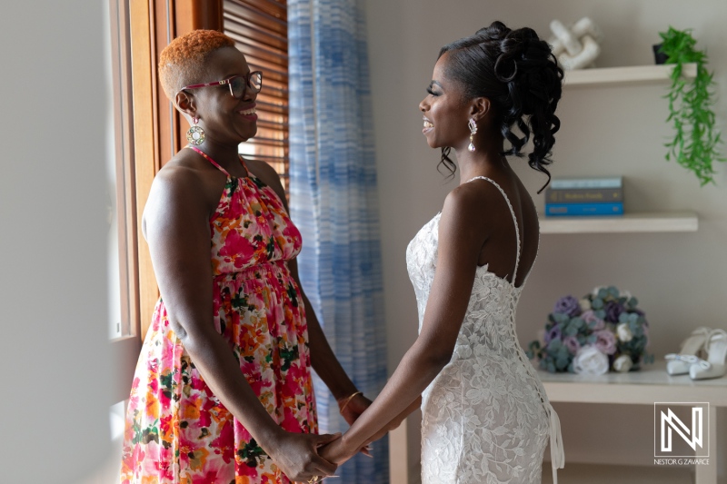 A Heartfelt Moment Shared Between a Bride and Her Mother in a Warmly-Lit Room, Capturing Love and Anticipation Before the Wedding Ceremony