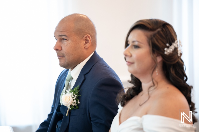 Wedding ceremony at Kranshi in Curacao with beautiful couple exchanging vows and celebrating love