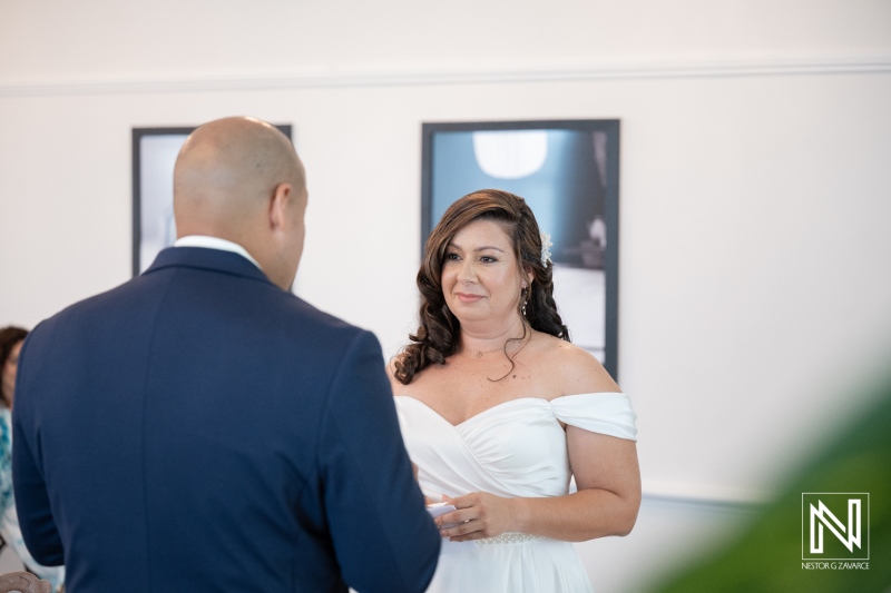 Joyful wedding ceremony in Kranshi, Curacao, with a beautiful couple exchanging vows and creating lasting memories