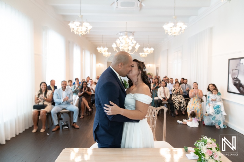 Celebrating love at a beautiful wedding ceremony in Kranshi, Curacao, surrounded by family and friends