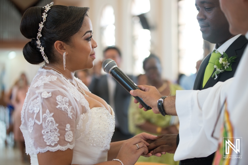 Bride saying his vows