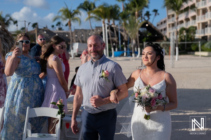 Bride walking down the aisle