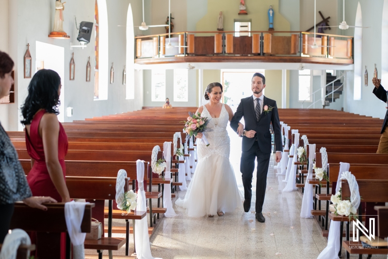Bride walking down the isle