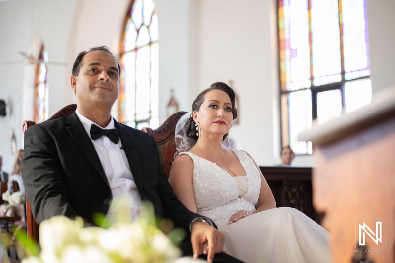 Bride and groom at the church