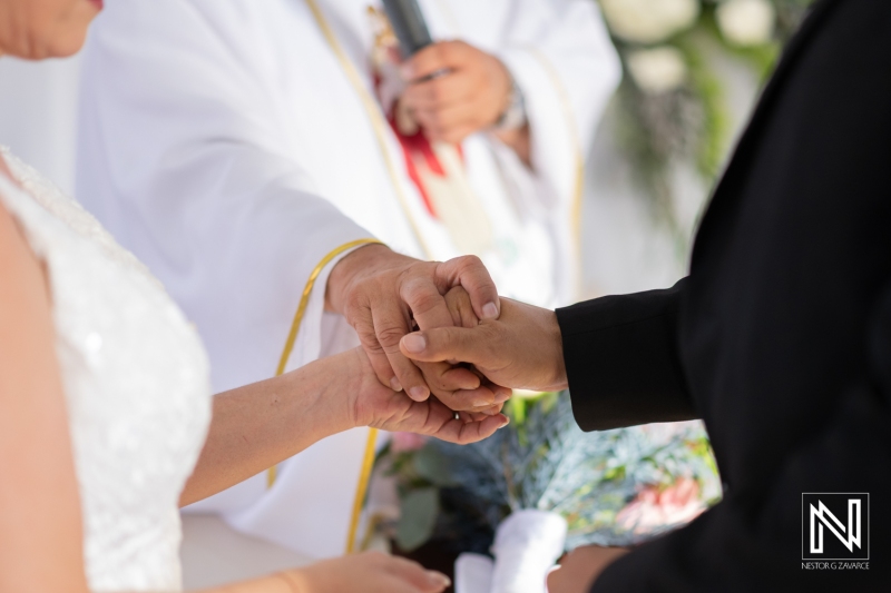 Bride and groom blessing