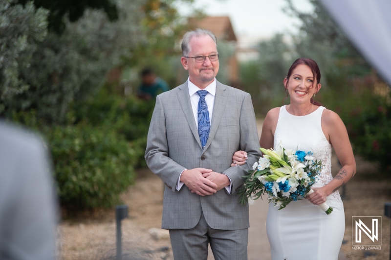Bride walking down the aisle