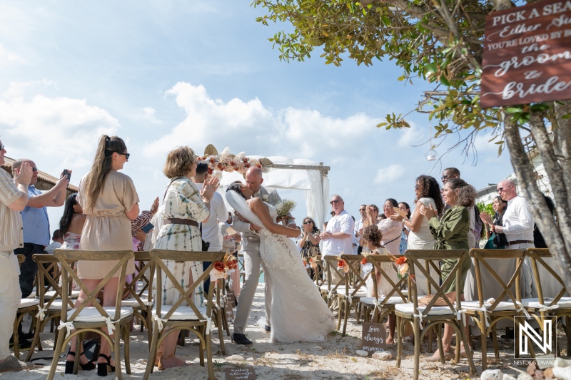 Wedding celebration at Playa Hunku in Curacao brings joy to the couple and guests