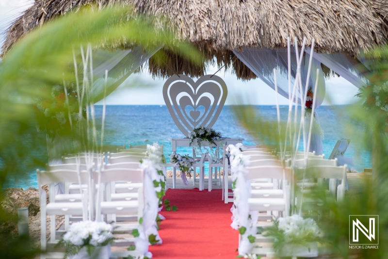 Beach wedding decoration for ceremony