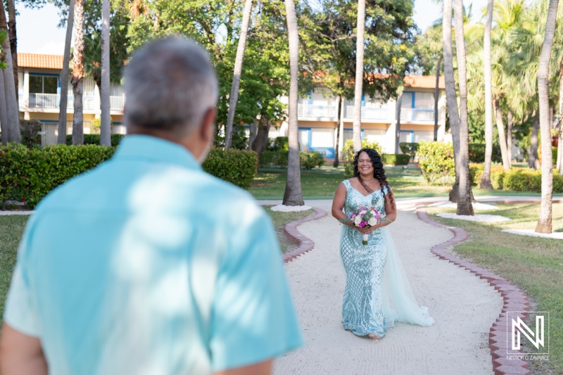 Bride walking down the aisle