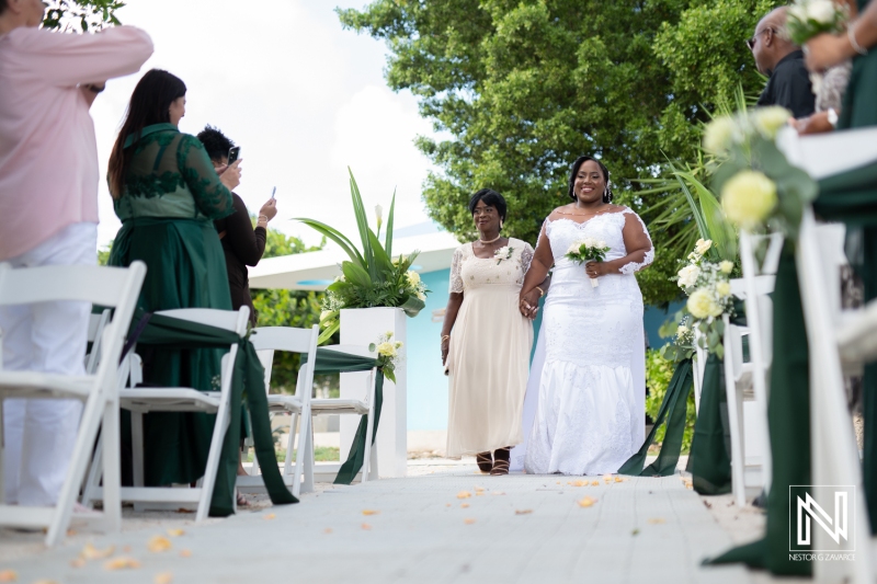 Bride walking down the aisle