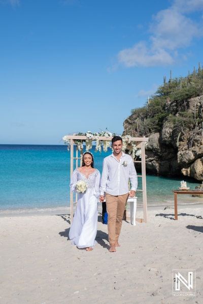 Bride and groom leaving the ceremony