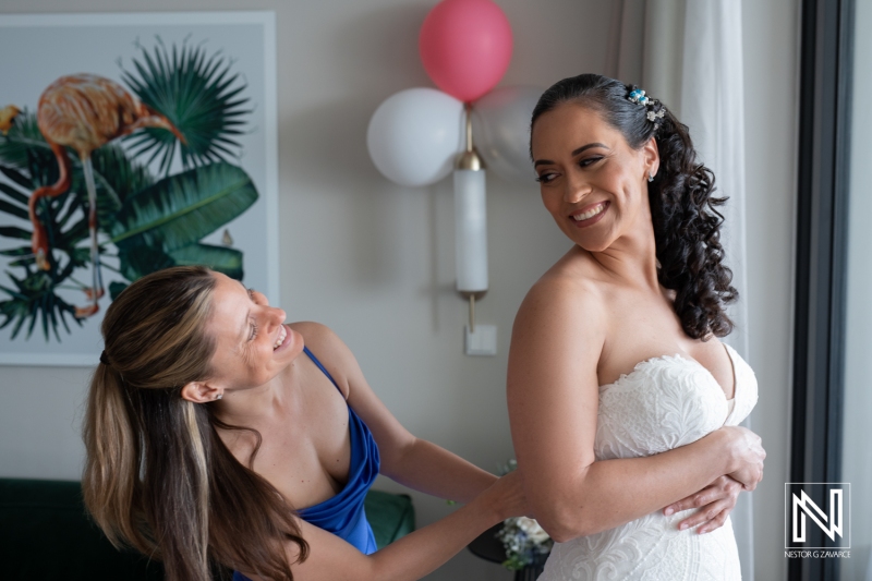 Bride getting ready