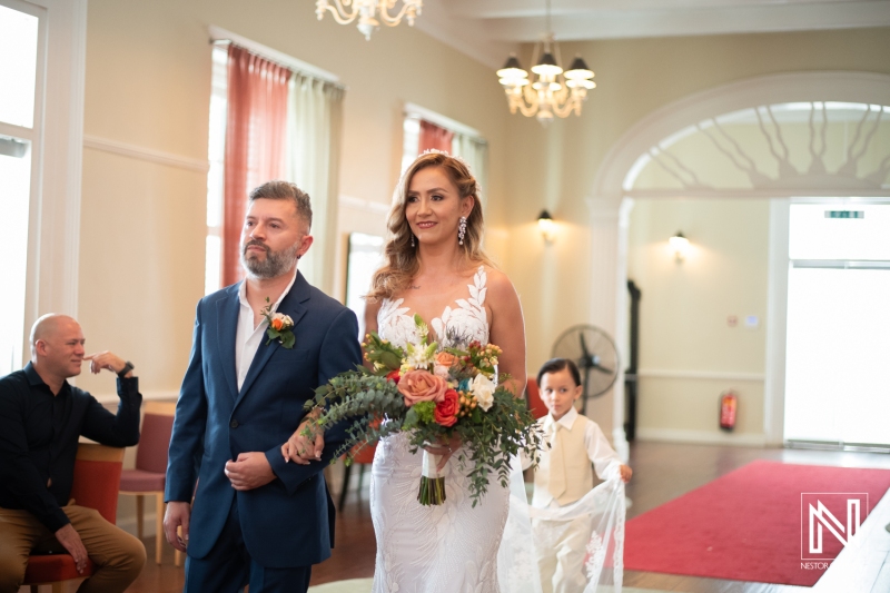 Bride walking down the aisle