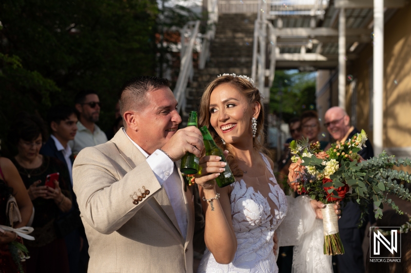Couple fun toast