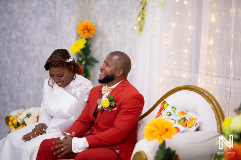 Bride and groom at the reception