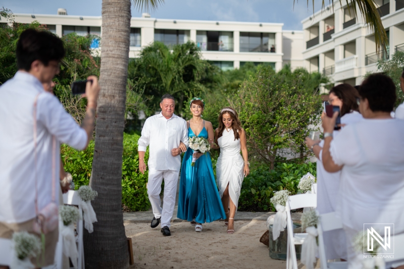 Bride walking down the aisle
