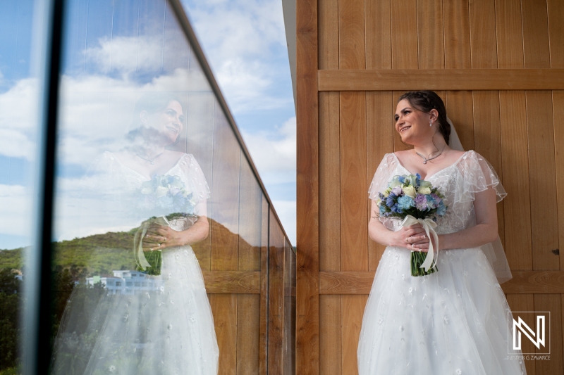 Bride at the balcony