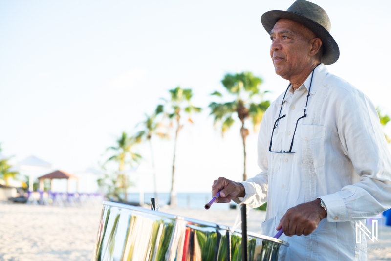 Steel pan music during the cocktail hour