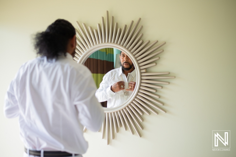Groom getting ready