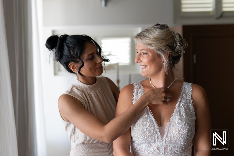 Bride getting ready