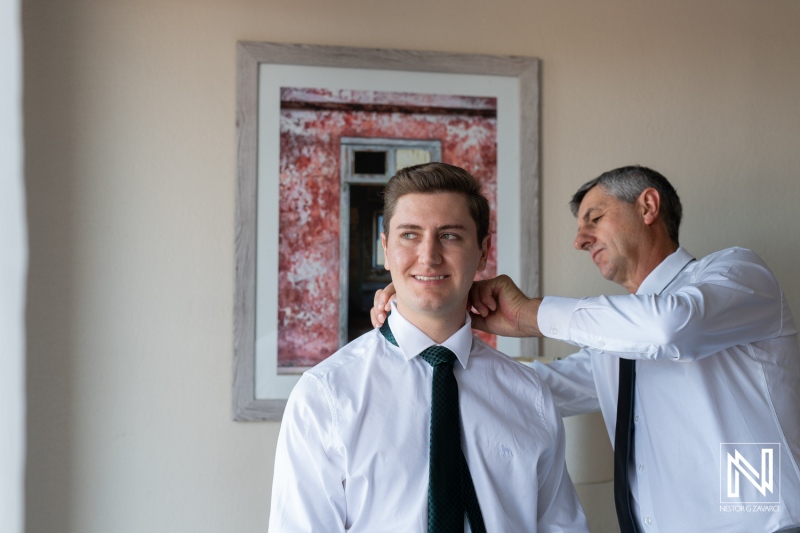 Groom getting ready