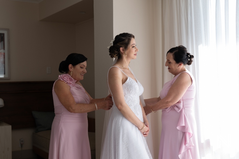 Bride getting ready