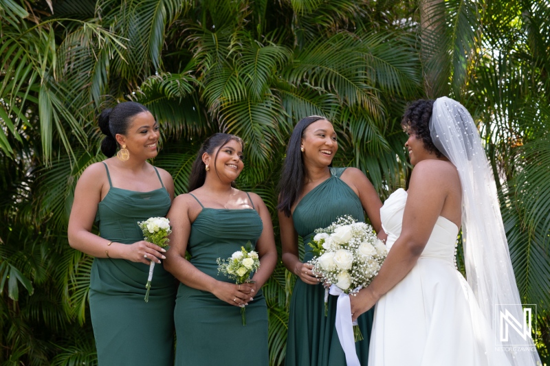 Bride with bridesmaids