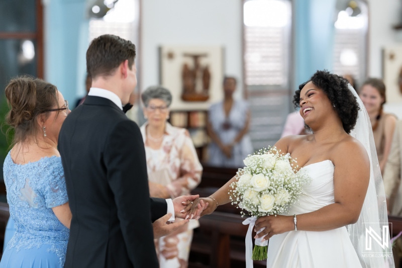 Bride and groom first look