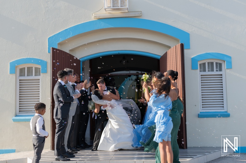 Bride and groom exit