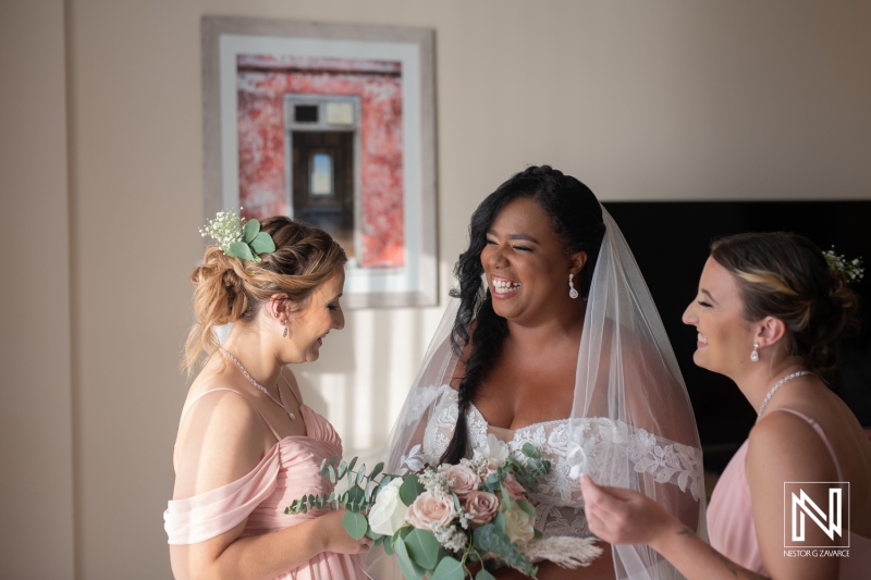 Bride with bridesmaids