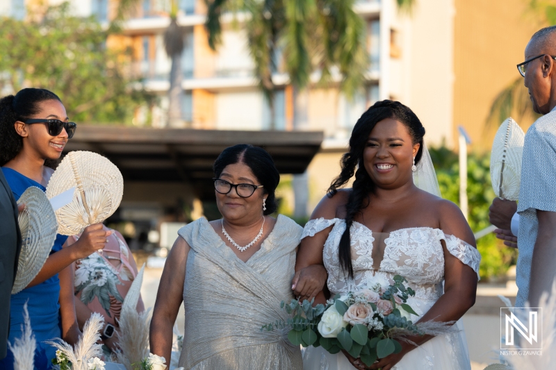 Bride walking down the aisle