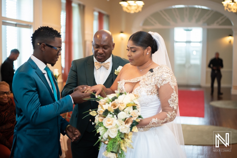 Bride and groom first look